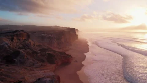 Cinematic and epic drone shot of Peniche, Portugal 스톡 동영상 253198260