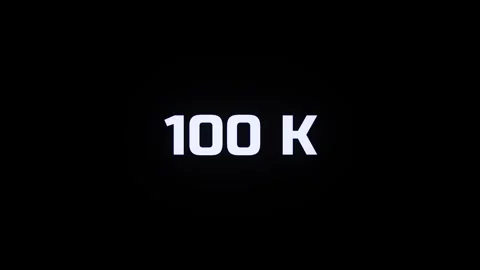 Cinematic animation of 100k text appearing with blue energy sparks on black.. Stock Footage 340399429