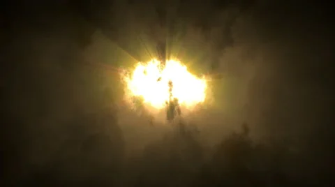 Cinematic animation background, flying through stormy clouds, to bright heaven Stock Footage 44551547