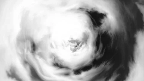 Cinematic animation background, flying through stormy clouds. Flying through Illustrazione stock