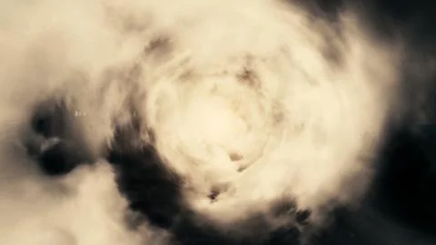 Cinematic animation background, flying through stormy clouds. Flying through Illustrazione stock
