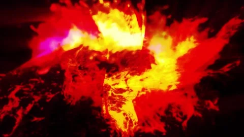 Cinematic Animation Background Template of a Cosmic Inferno Red Nebula Explosion Vídeo Stock 276669798