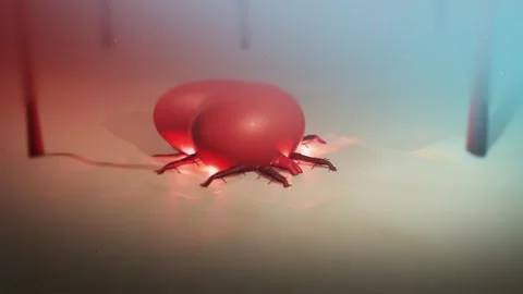 A Cinematic Animation of Red Mite Embedded in Human Skin Stock Footage 310278881