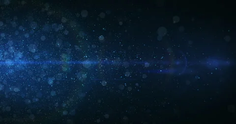 Cinematic animation visual flying particles on blue background Stock Footage 305317798