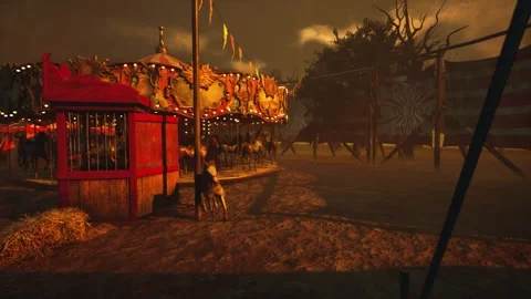 Cinematic Apocalyptic Circus Dance Orange Sky 60fps Stock Footage 321454920