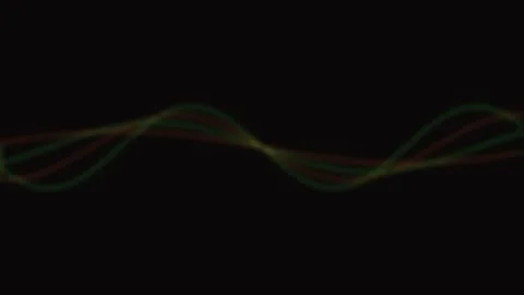 Cinematic audio spectrum wave visualization on black screen looping backgroun Stock Footage 343659553