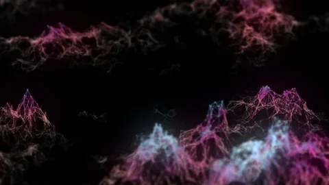 Cinematic background. magical mountains growing out of emptiness. seamless loop. 스톡 동영상 80358628