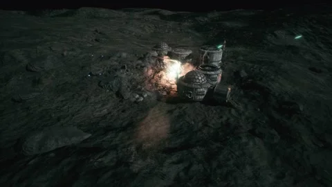 Cinematic battle: robots destroy the planetary outpost 動画素材 139605284