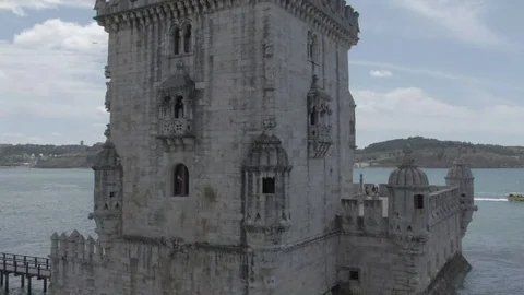 Cinematic Belém Tower, Lisboa, Portugal Stock Footage