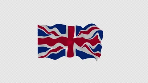 Cinematic Billowing United Kingdom Loop Alpha Channel Vídeos de archivo 342736093
