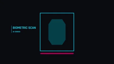 Cinematic biometric scan overlay showing digital detection process on dark .. Stock Footage 337501672