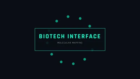 Cinematic Biotech Interface Display for Molecular Data Science Technology Stock Footage 336805686