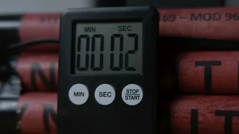 Cinematic Bomb Timer Ticking Down Stock Footage 166615420