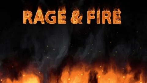 Cinematic Burning Text Animation with Ground Fire and Rising Smoke Stock Footage 339382022