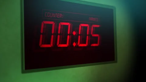 Cinematic C4 Explosive with Bomb Counter - Vertical Angle Stock Footage 321106147