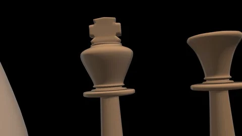 Cinematic camera movement on chess board chess pieces from king to opponent king Stock Footage 104805263