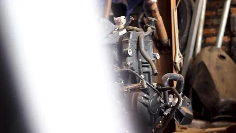 Cinematic camera performance, machine-driven backdrop Stock Footage 258314940