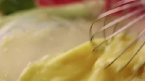 Cinematic chef knife slicing white onion on a wooden board in low angle, 4K Stock Footage 341107214