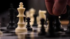 4K Queen Takes King Checkmate Chess Game, Stock Video