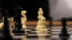 4K Queen Takes King Checkmate Chess Game, Stock Video