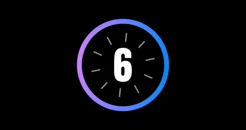 Cinematic Circular Countdown Timer 4 3 2 1 with Colorful Progress Ring Stock Footage 342404811