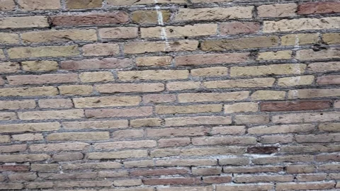 Cinematic Close Up Of Weathered Brick Wall Stock Footage 336280392
