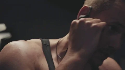 Cinematic closeup of boxer Stock Footage 76724787