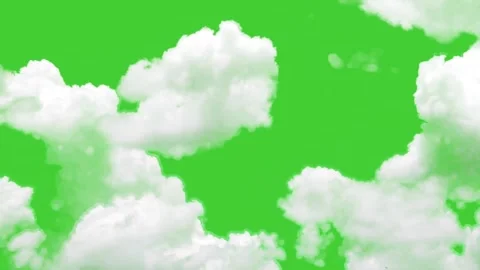 Cinematic clouds moving in time lapse on green screen background Stock Footage 314615611