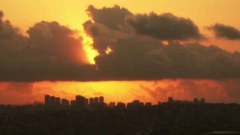 Cinematic colorful view of sunset, time lapse Stock-Footage 140324092