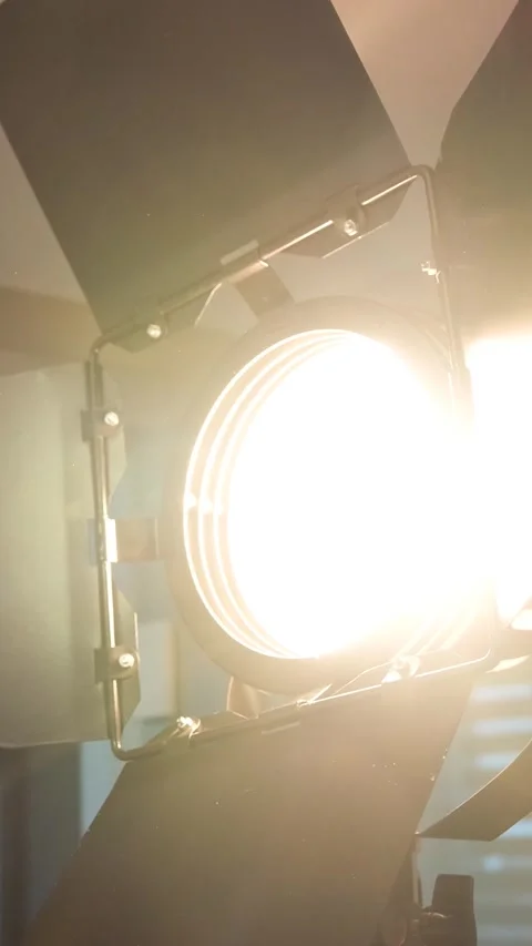 Cinematic Continuous Yellow Light Setup Studio Vertical Video Stock Footage 334874295
