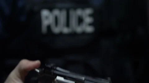 CInematic cop with gun Stock Footage 99614366