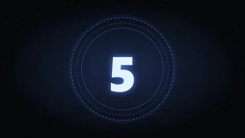 Cinematic countdown timer animation with digital futuristic HUD Stock Footage 345012574