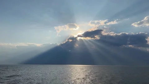 Cinematic Crepuscular Rays God Rays Over Erhai Lake Dali Stock Footage 333545661