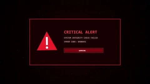 Cinematic critical alert warning screen animation Stock Footage 347390973