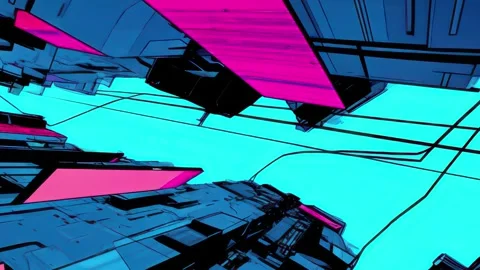 Cinematic cyber interface integrated with UI pulses and HUD signals Stock Footage 309538452