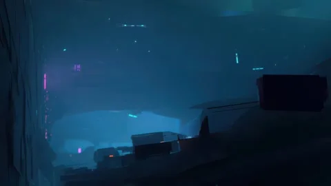 Cinematic cyber interface integrated with UI pulses and HUD signals Stock Footage 309545579