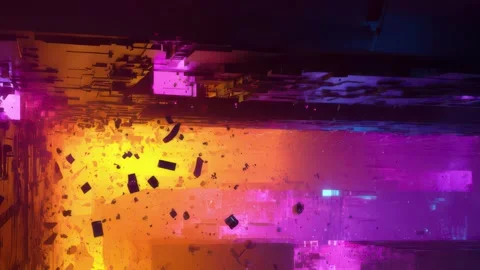 Cinematic cyber interface with signal flickers and flow lines Stock Footage 309545573