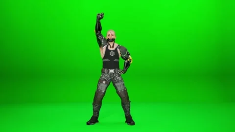 Cinematic Cyberpunk Prosthetic Warrior Dance Performance Stock Footage 320162011