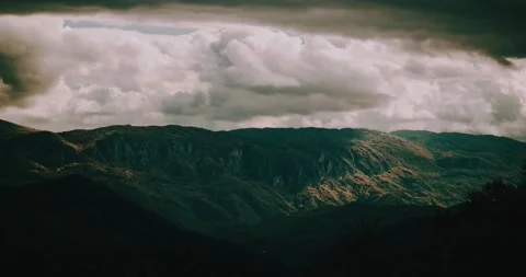 Cinematic dark mountain landscape Stock Footage 163675141