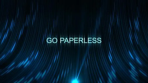 Cinematic Data Cable Text Technology Concept - Go Paperless 00122 Stock Illustration