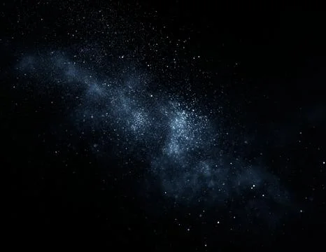 Cinematic Deep Space Galaxy with Shimmering Blue Stars Background Illustrazione stock