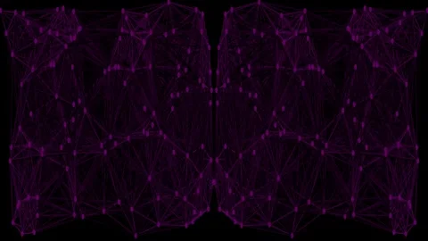 Cinematic deep space neon plexus grid, vibrant abstract tech background loop. Stock Footage 336882737