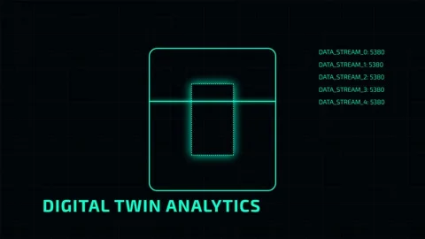 Cinematic display of digital twin analytics, data modeling, and future tech.. Stock Footage 337501189
