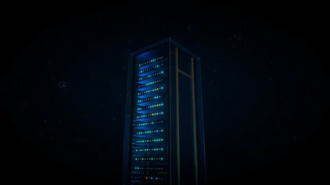 Cinematic dolly pull-back revealing complex glowing infrastructure, 4K Stock Footage 336894819