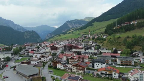 Cinematic drone ascent over Nauders village in Tyrol, Austria Stock Footage 340762806