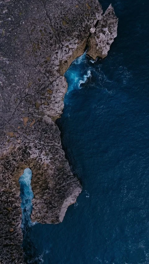 Cinematic Drone Captures Isolated Coast With Powerful Natural Scenery Stock Footage 324702004