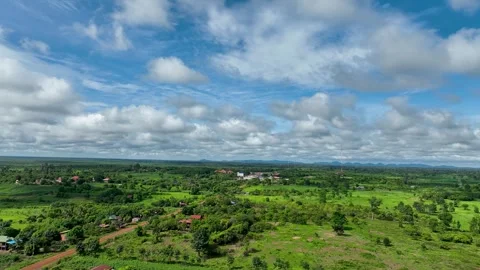 Cinematic Drone Flight Over Beautiful Green Grasslands Stock Footage 336859393