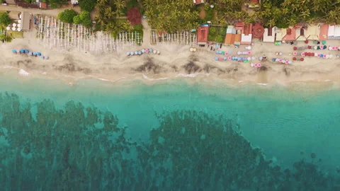 Cinematic Drone Flight Over Pristine Virgin Beach Bali 4K UHD Stock Footage 340481854