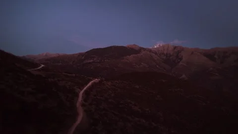 Cinematic Drone Flight Over Remote Mountain Road in Greece Stock Footage 337864624