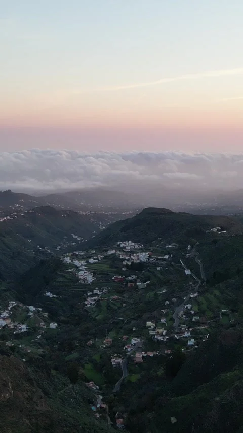 Cinematic drone flight over the volcanic peaks of Gran Canaria Stock Footage 325002522